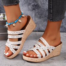 Cargar imagen en el visor de la galería, PU Leather Crisscross Wedge Sandals
