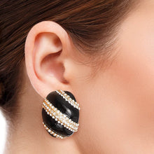 Load image into Gallery viewer, Black and Gold Dome Studs
