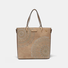 Cargar imagen en el visor de la galería, Nicole Lee USA Metallic Stitching Embroidery Inlaid Rhinestone Tote Bag
