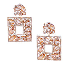 Cargar imagen en el visor de la galería, Elegant Topaz Crystal Square Earrings
