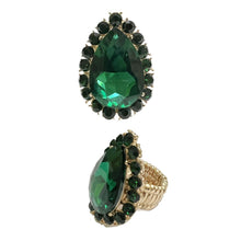 Cargar imagen en el visor de la galería, Green Teardrop Cocktail Ring
