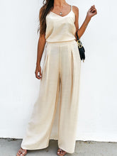 Load image into Gallery viewer, Spaghetti Strap Cami and Wide Leg Pants Set
