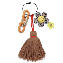 Load image into Gallery viewer, Smiley Leopard Flower Keychain Bag Charm
