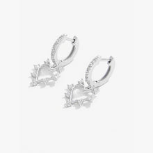 Load image into Gallery viewer, 925 Sterling Silver Inlaid Zircon Heart Dangle Earrings
