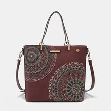 Cargar imagen en el visor de la galería, Nicole Lee USA Metallic Stitching Embroidery Inlaid Rhinestone Tote Bag
