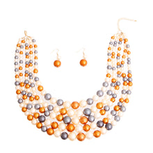 Load image into Gallery viewer, Gold and Cream Pearl Bead 5 Strand Set
