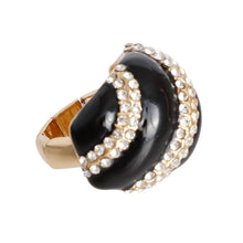 Load image into Gallery viewer, Black and Gold Dome Cocktail Ring
