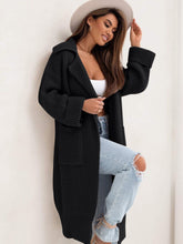Load image into Gallery viewer, Pocketed Collared Neck Dropped Shoulder Cardigan
