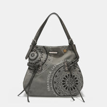 Cargar imagen en el visor de la galería, Nicole Lee USA Side Braided Tassel Inlaid Rhinestone Embroidery Hobo Bag
