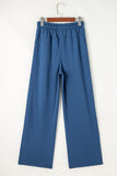Drawstring Elastic Waist Straight Leg Pants