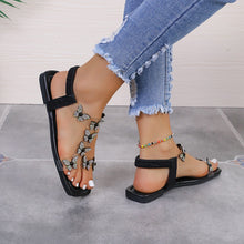 Cargar imagen en el visor de la galería, Rhinestone Butterfly Flat Sandals
