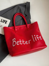 Cargar imagen en el visor de la galería, BETTER LIFE PU Leather Tote Bag
