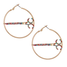 Cargar imagen en el visor de la galería, Multi Color Stone Scissor Hoops
