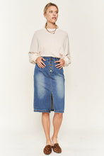 Load image into Gallery viewer, Denim button down front midi skirt JBJ1077
