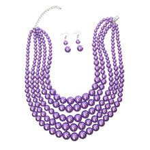 Cargar imagen en el visor de la galería, Light Purple Pearl Bead 5 Strand Set
