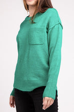 Cargar imagen en el visor de la galería, Melange Hi-Low Hem Round Neck Sweater
