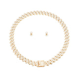 Iced Gold Square Cuban Chain Necklace