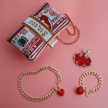 Cargar imagen en el visor de la galería, Red Bling Banded Cash Luxury Clutch
