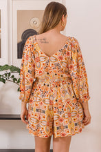 Load image into Gallery viewer, ODDI Full Size Printed Ruff Sleeve Romper with Pockets
