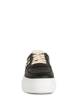 Load image into Gallery viewer, Monigue Faux Leather Cross Stitch Detail Sneakers

