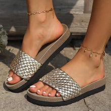 Cargar imagen en el visor de la galería, PU Leather Woven Platform Sandals
