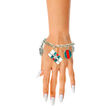 Cargar imagen en el visor de la galería, Red &amp; Green Radiance: Charm Bracelet
