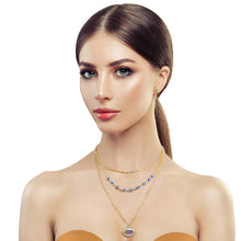 Load image into Gallery viewer, Blue Evil Eye Gold Chain Necklace
