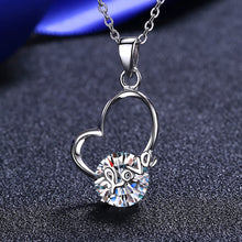 Cargar imagen en el visor de la galería, 2 Carat Moissanite Heart 925 Sterling Silver Necklace
