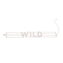 Load image into Gallery viewer, Silver WILD 4 Row Rhinestone Choker

