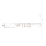 Silver WILD 4 Row Rhinestone Choker