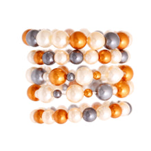 Cargar imagen en el visor de la galería, Gold and Cream Pearl Bead 5 Pcs Bracelets
