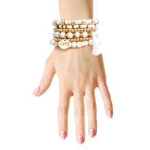 Load image into Gallery viewer, White Glass Love 6 Pcs Bracelets
