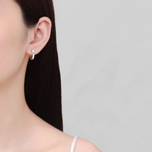 Load image into Gallery viewer, 925 Sterling Silver Moissanite Huggie Earrings
