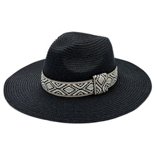 Cargar imagen en el visor de la galería, Black Straw Panama Fedora
