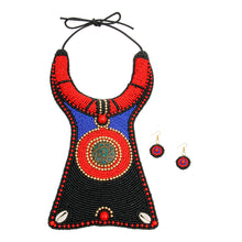 Load image into Gallery viewer, Beaded Collar Long Bib Necklace

