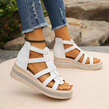 Cargar imagen en el visor de la galería, Cutout Rhinestone Trim Wedge Sandals
