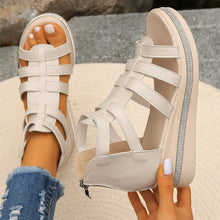 Cargar imagen en el visor de la galería, Cutout Rhinestone Trim Wedge Sandals
