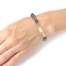 Cargar imagen en el visor de la galería, Gray Natural Stone Bead Blessed Bracelet
