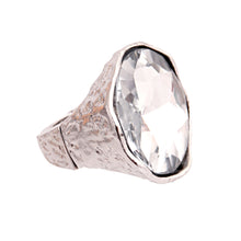 Cargar imagen en el visor de la galería, Silver Clear Round Cut Crystal Ring
