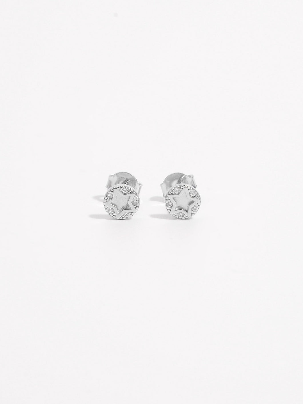 925 Sterling Silver Zircon Star Stud Earrings