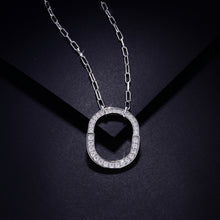 Cargar imagen en el visor de la galería, 925 Sterling Silver Inlaid Moissanite Pendant Necklace
