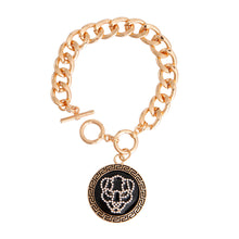 Cargar imagen en el visor de la galería, Gold Tiger Greek Medallion Bracelet

