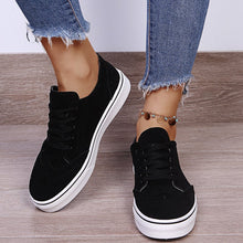 Cargar imagen en el visor de la galería, Lace-Up Suedette Flat Sneakers
