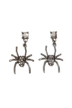 Load image into Gallery viewer, DANGLE RHINESTONE SPIDER EARRINGS
