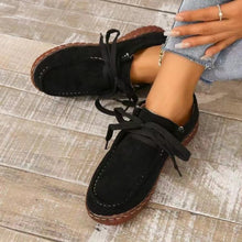 Load image into Gallery viewer, Tied Suede Round Toe Sneakers
