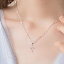 Cargar imagen en el visor de la galería, 925 Sterling Silver Moissanite Cross Pendant Necklace
