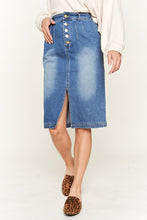 Load image into Gallery viewer, Denim button down front midi skirt JBJ1077
