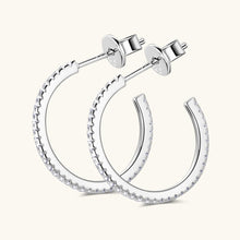 Load image into Gallery viewer, Inlaid Moissanite 925 Sterling Silver C-Hoop Earrings
