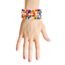 Load image into Gallery viewer, Rainbow Glass 5 Pcs Elephant Bracelets
