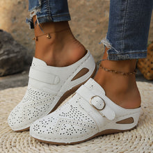 Cargar imagen en el visor de la galería, Suede Round Toe Wedge Sandals

